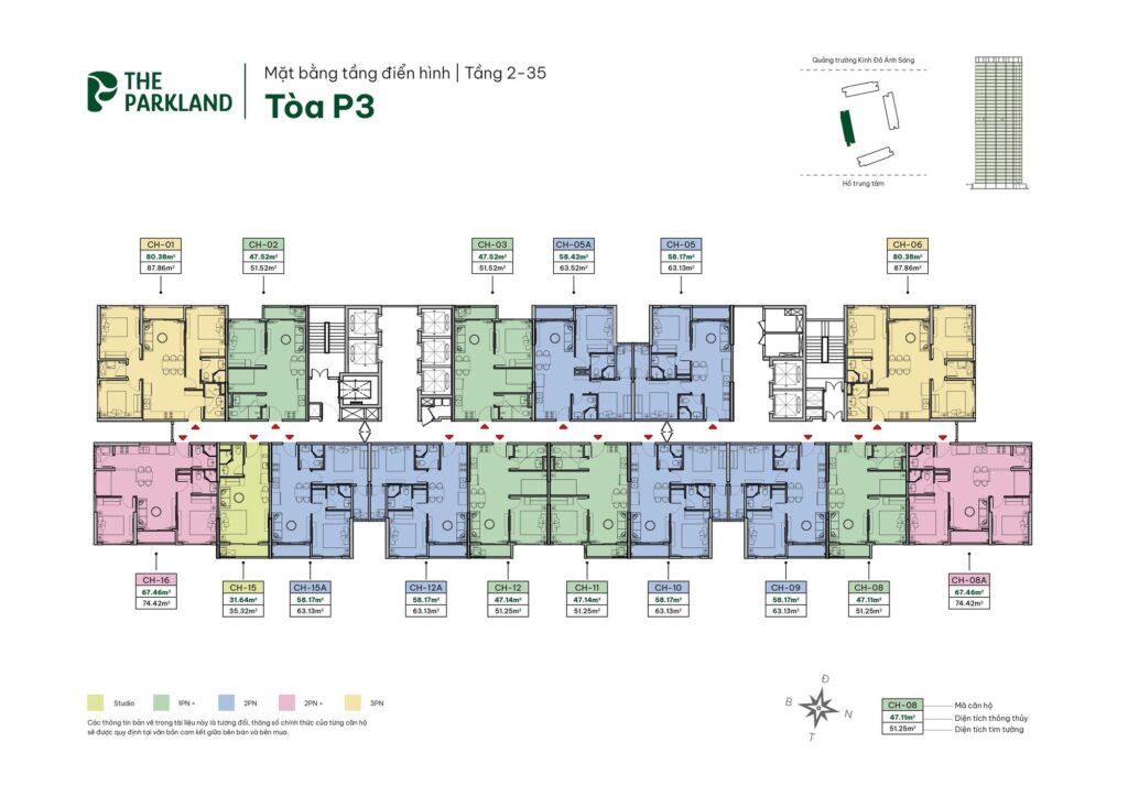 Layout tầng điển hình_Tòa P3 tầng 3-25